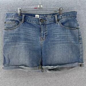 Mossimo Premium Denim Women’s sz 12 Boyfriend Mid Rose Cuff Shorts 5” Inseam